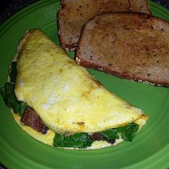 A picture of breakfast BLT omlete.