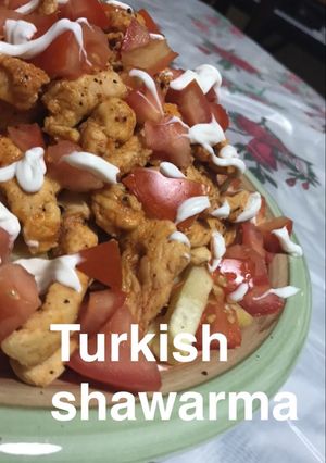 صورة لوصفة شاورما دجاج بالطريقه التركيه