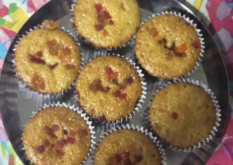Simple Way to Prepare Tasty Eggless tutti fruti cupcake | This is Recipe So Appetizing You Must Test Now !!