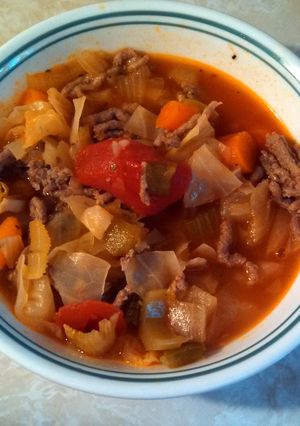 A picture of Low fat-low calorie cabbage soup.