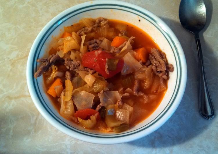 Simple Way to Make Super Quick Homemade Low fat-low calorie cabbage soup