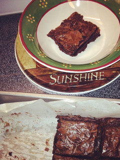 A picture of Yummy Homemade Ghiradelli Brownies.
