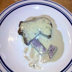 A picture of pioneer womans peppercorn steak (taisen ).