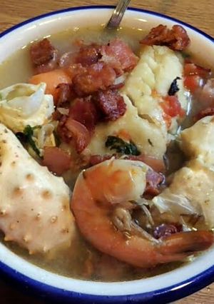 A picture of Sopa De Mariscos *Authentic Mexican* (Seafood Soup).