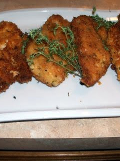A picture of Crispy panko herb chicken cutlets.