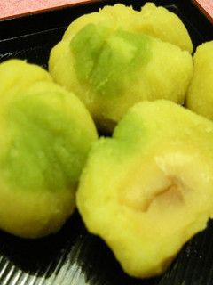 A picture of 'Kinton' Sweet Potatoes and Chestnut Paste.