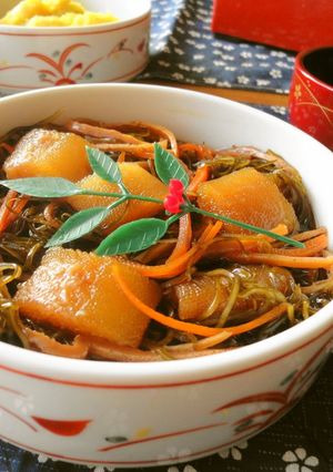A picture of For Osechi Matsumae Pickles with Herring Roe.