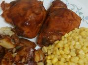 A picture of bbq chicken thighs