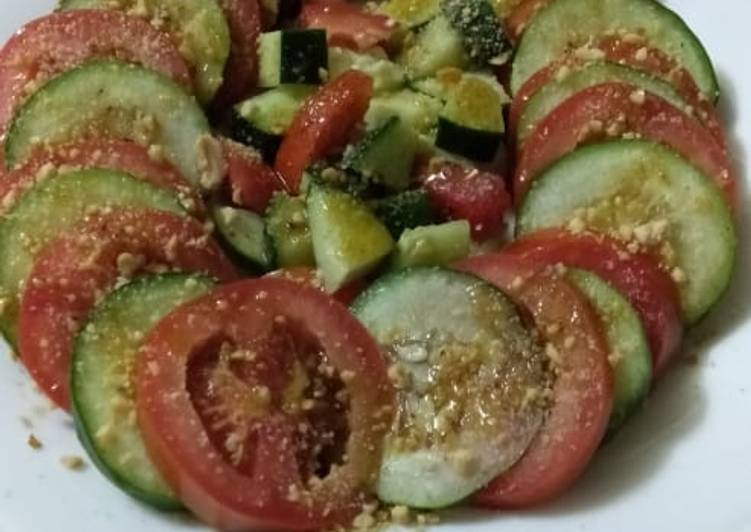 Steps to Make Speedy Cucumber and tomato salad