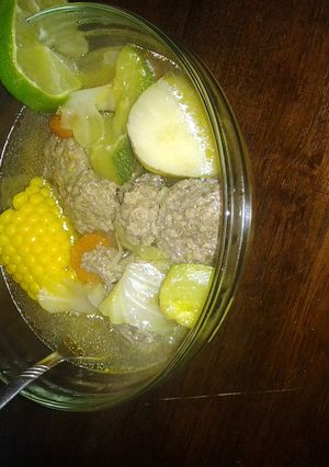 A picture of Caldo de Albondigas ( Meatball Soup ).