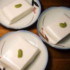 A picture of Jimami-dofu and Uno Hana Made with Homegrown Peanuts.