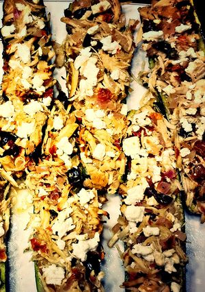 A picture of Mediterranean Style Zucchini Boats.
