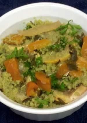 A picture of Vegan Summer Squash with Couscous.