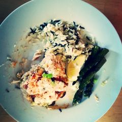 A picture of Cheesy veggie stuffed tilapia.