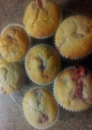 A picture of White Chocolate and Berry Muffins.
