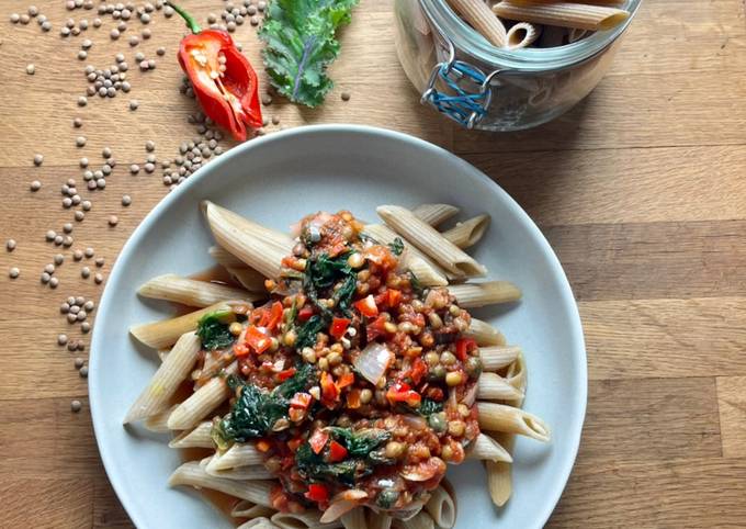 Greens and Lentils Pasta 🌱
