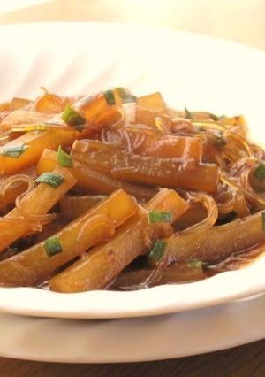 A picture of Meaty Mapo with Glass Noodles & Daikon.