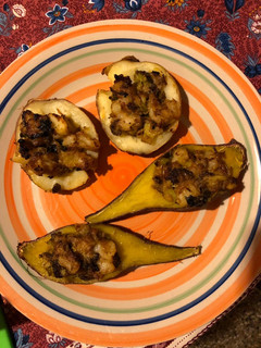 Una foto de Papas y boniatos rellenos
