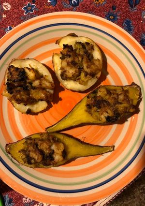Una foto de Papas y boniatos rellenos