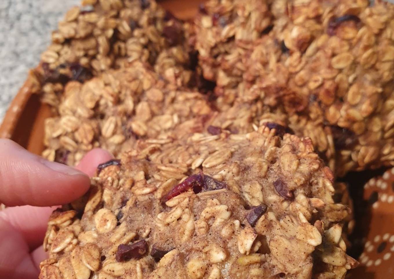 Galletas de avena, plátano y arándanos
