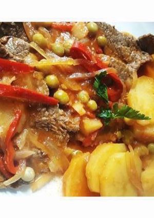 Una foto de Bifes a la criolla
