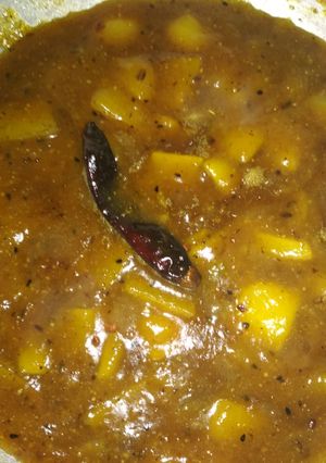 A picture of Roasted masala Gur aam.