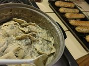 A picture of mushroom ravioli