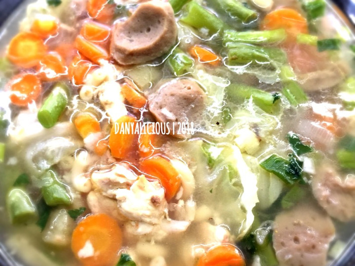 Yuk intip, Bagaimana cara bikin Macaroni Meatball Chicken Soup/ Sop Ayam Baso Macaroni yang lezat