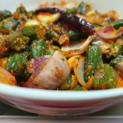 A picture of Tangy Bhindi Onion Masala.