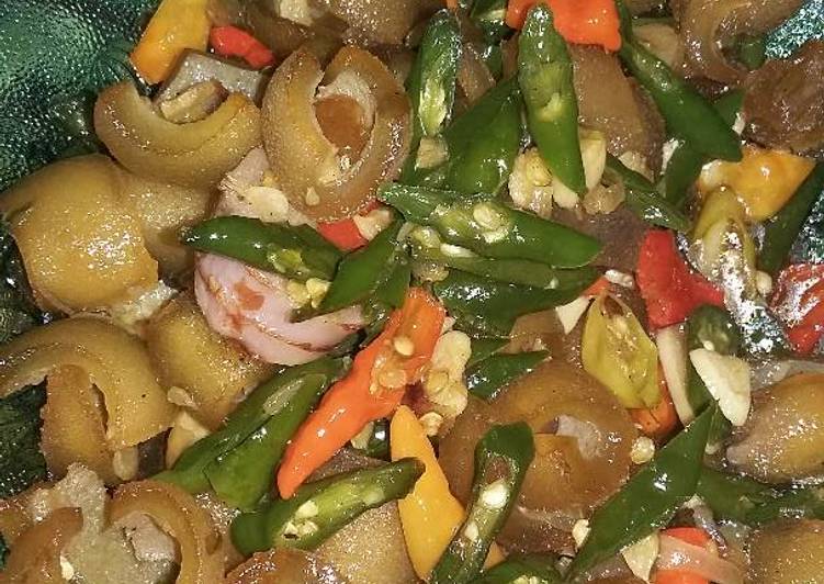 Recipe: Delicious Tumis kikil cabe ijo