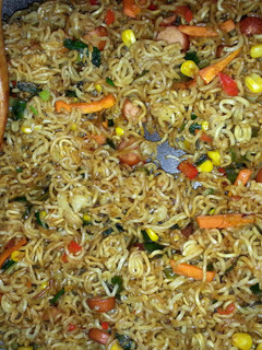 A picture of stir fry noodles.