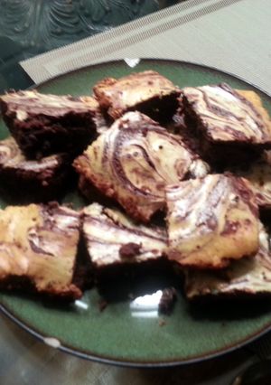 A picture of cream cheese swirl brownies !!.