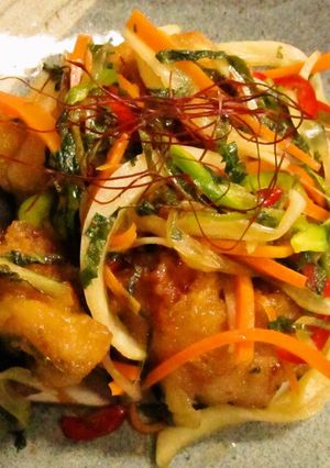A picture of Chicken with Nanban Sauce.
