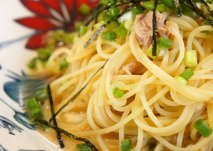 Japanese Style Pasta with Tuna and Green Onions Recipe