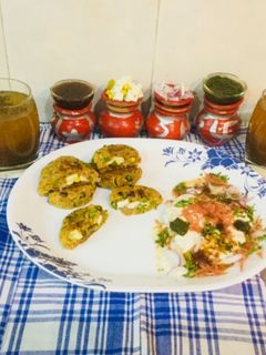 आलू पनीर टिक्की चाट रेसिपी मुख्य फोटो