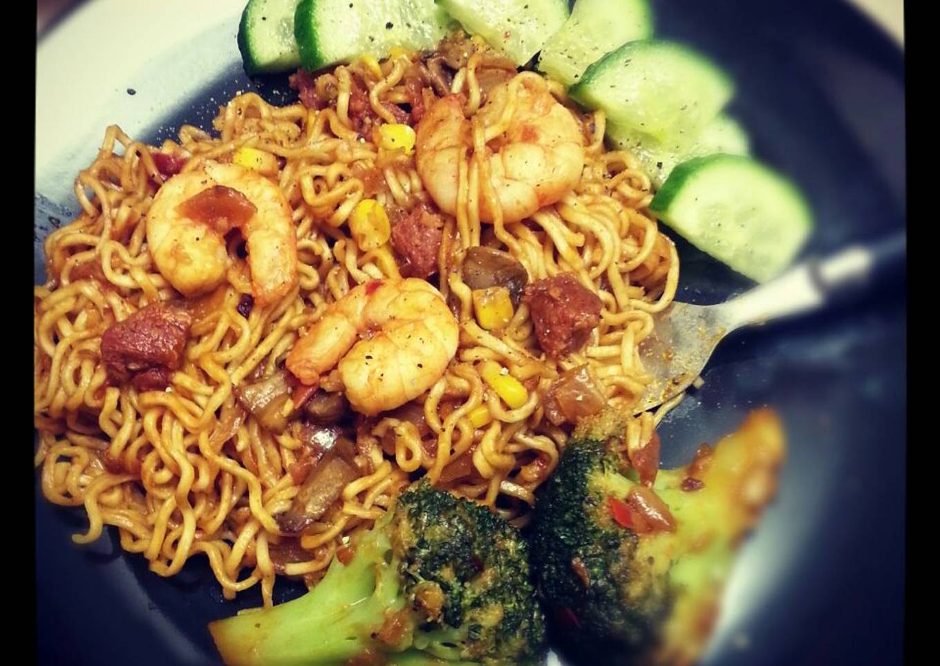 Quick King Prawn & Chorizo Stirfry