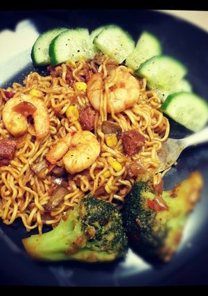 A picture of Quick King Prawn & Chorizo Stirfry.