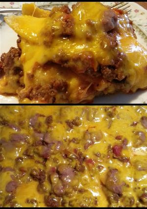 A picture of Cara's Green Chile Enchilada Bake.