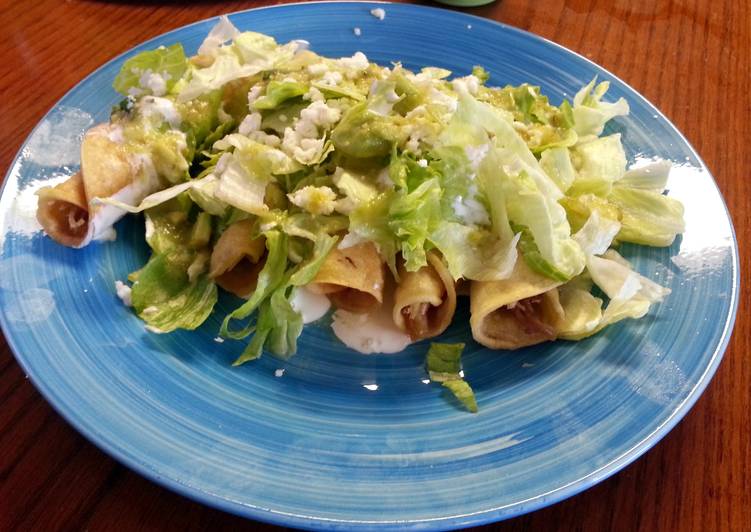 Simple Way to Prepare Perfect chicken flautas (tacos dorados)