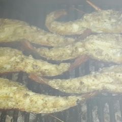 A picture of Crayfish or Lobster on the Braai / BBQ.