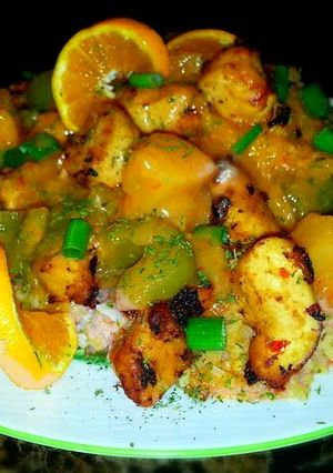 A picture of Mike's Tropical Chicken & Rice.