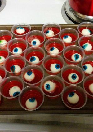 A picture of Jello Shot Eyeballs.