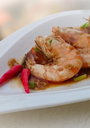 A picture of Drunken Spicy Garlic Shrimp.