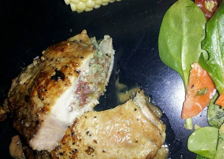 Recipe of Favorite Bacon Chive Blue Cheese stuffed Pork Chops