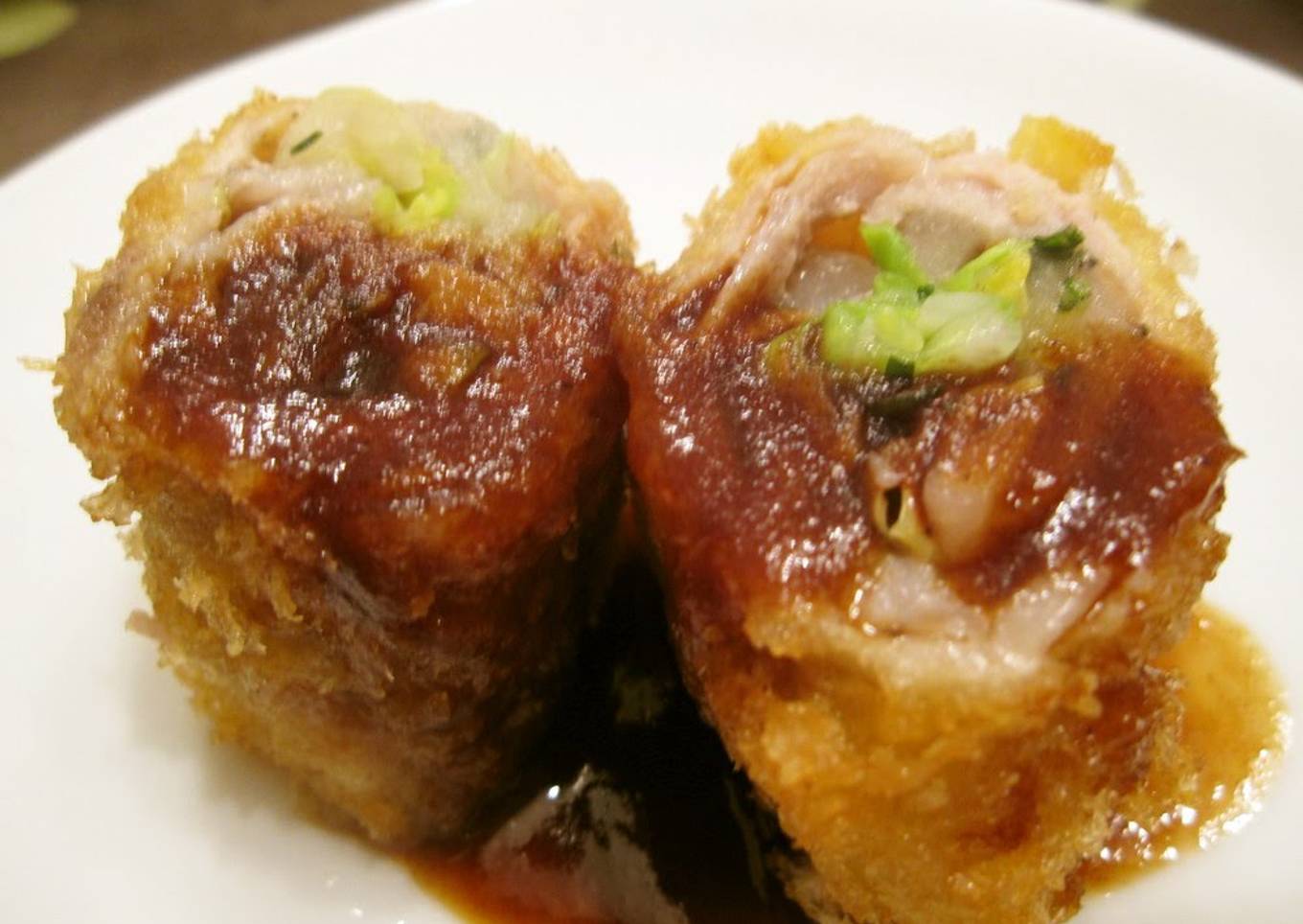Fried Cabbage Shiso Pork Roll