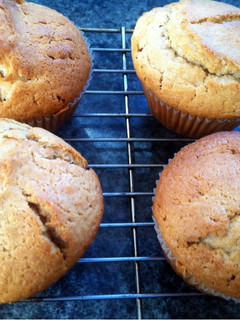 A picture of Brown Sugar Muffins with Jam Centres.