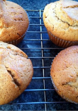 A picture of Brown Sugar Muffins with Jam Centres.