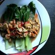 Pok coy saus udang tahu