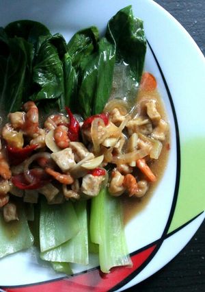Foto resep Pok coy saus udang tahu