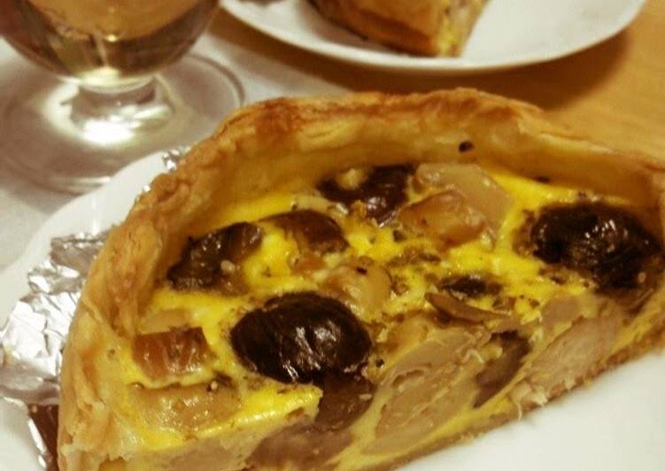 Easiest Way to Prepare Delicious Chestnut, Chicken, and Mushroom Quiche